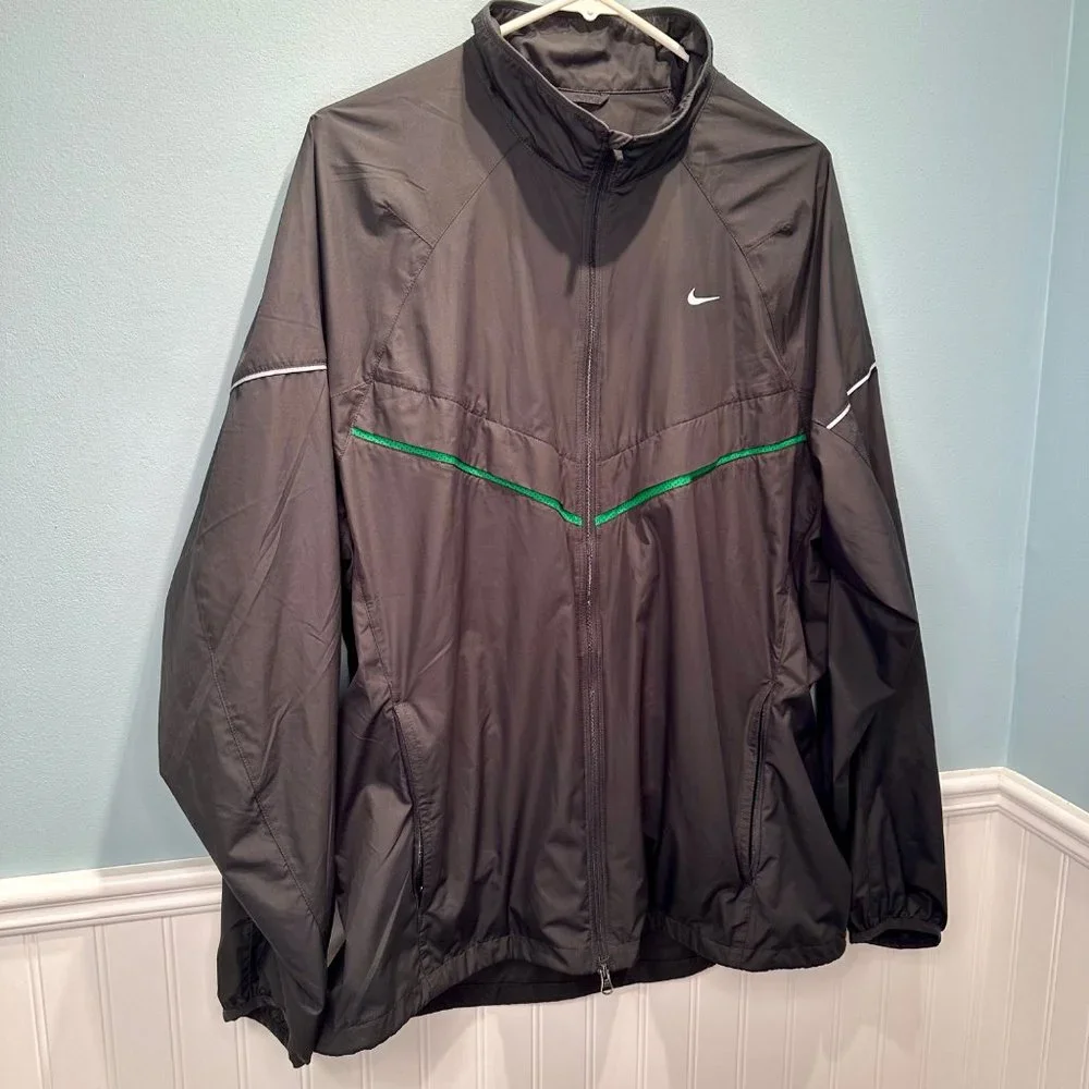 Nike Size Large Spring Windbreaker Training Running Track Jacket Black - Picture 1 of 16